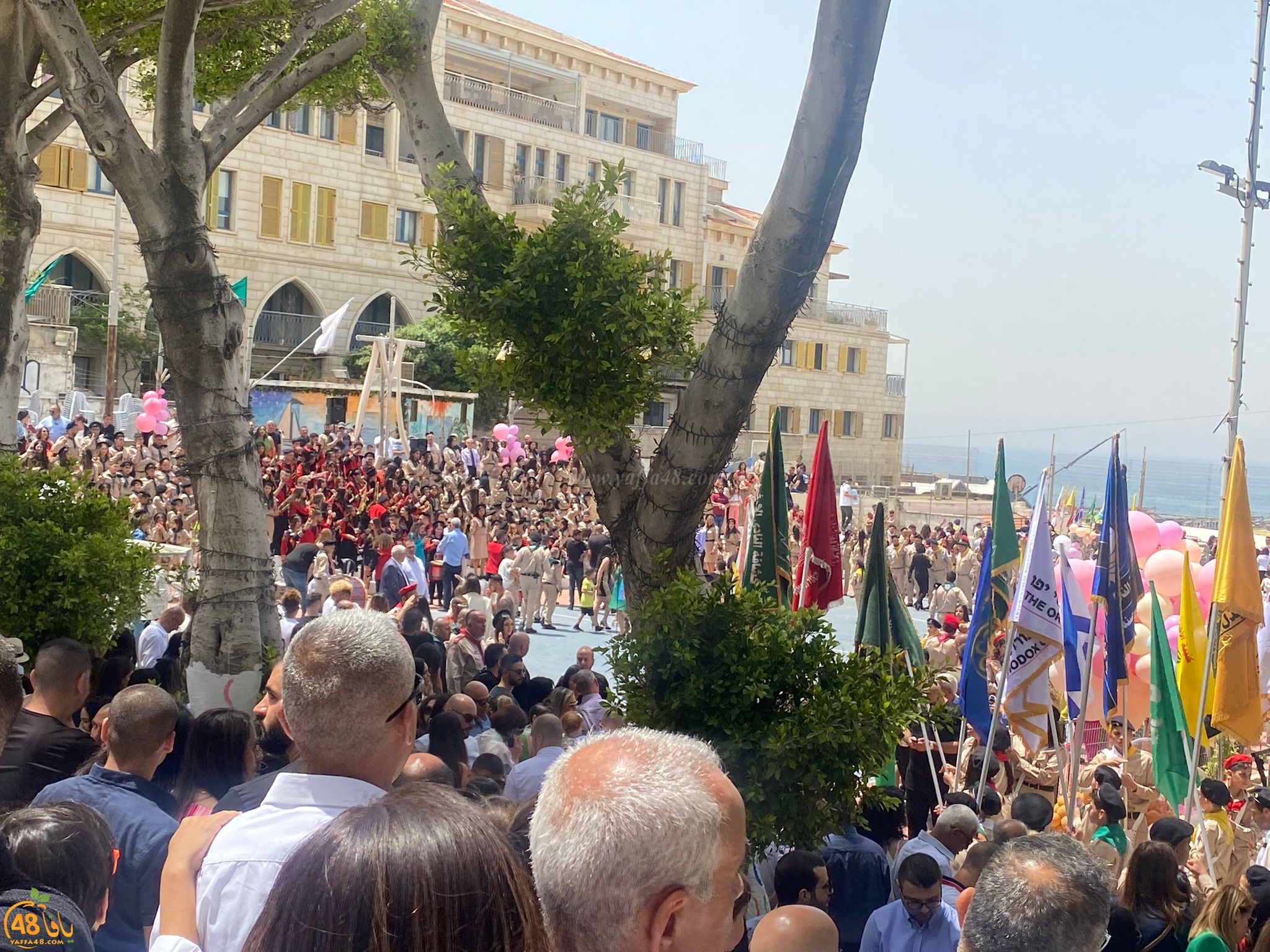 صور: استعراض كشفي ضخم في يافا بمناسبة يوم التقبيلة 